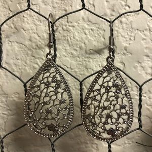 Silver drop earrings
